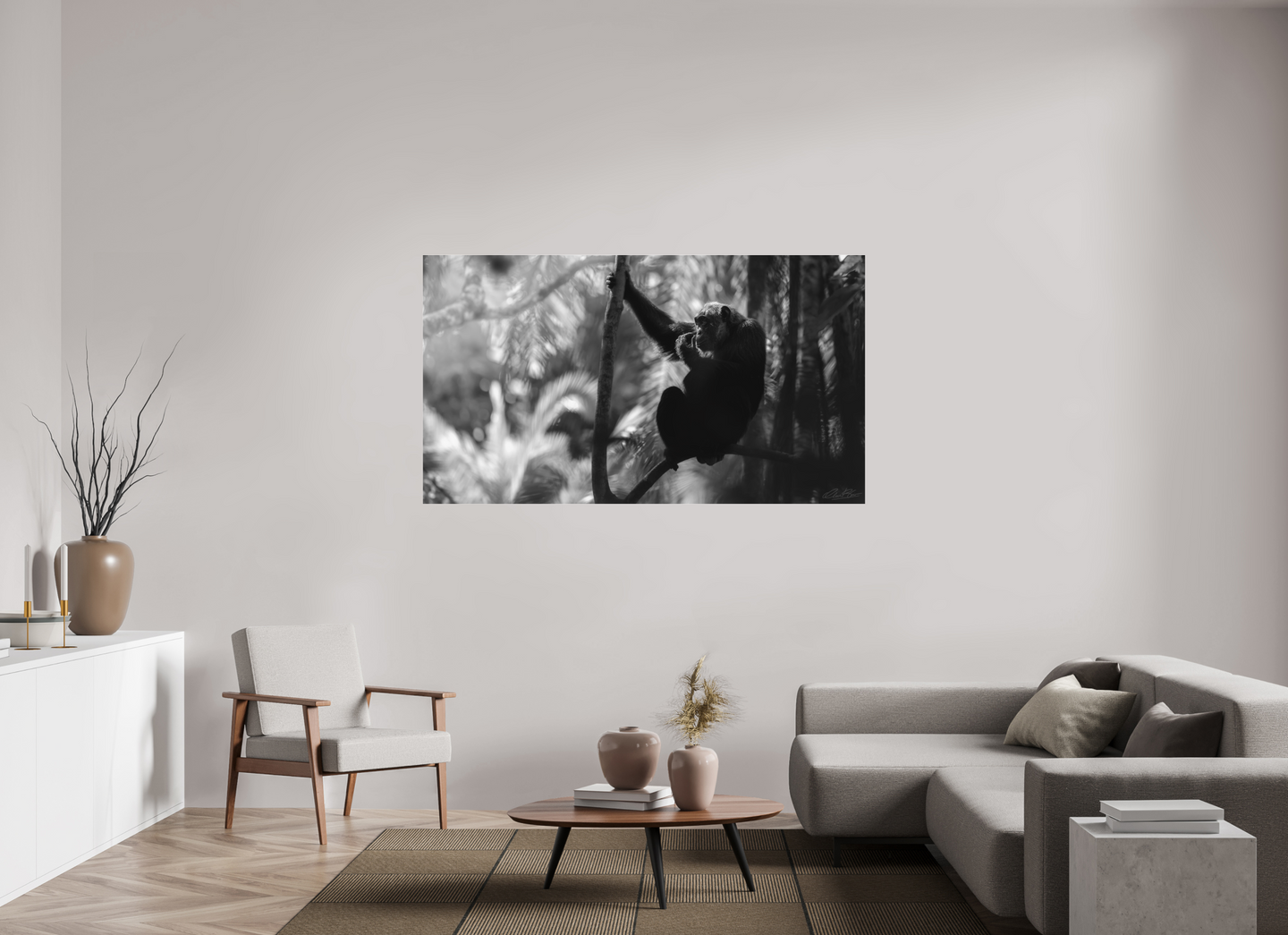 176 x 99 cm, Fine Art Print Under Acrylic - No Frame The Jungle Philosopher
