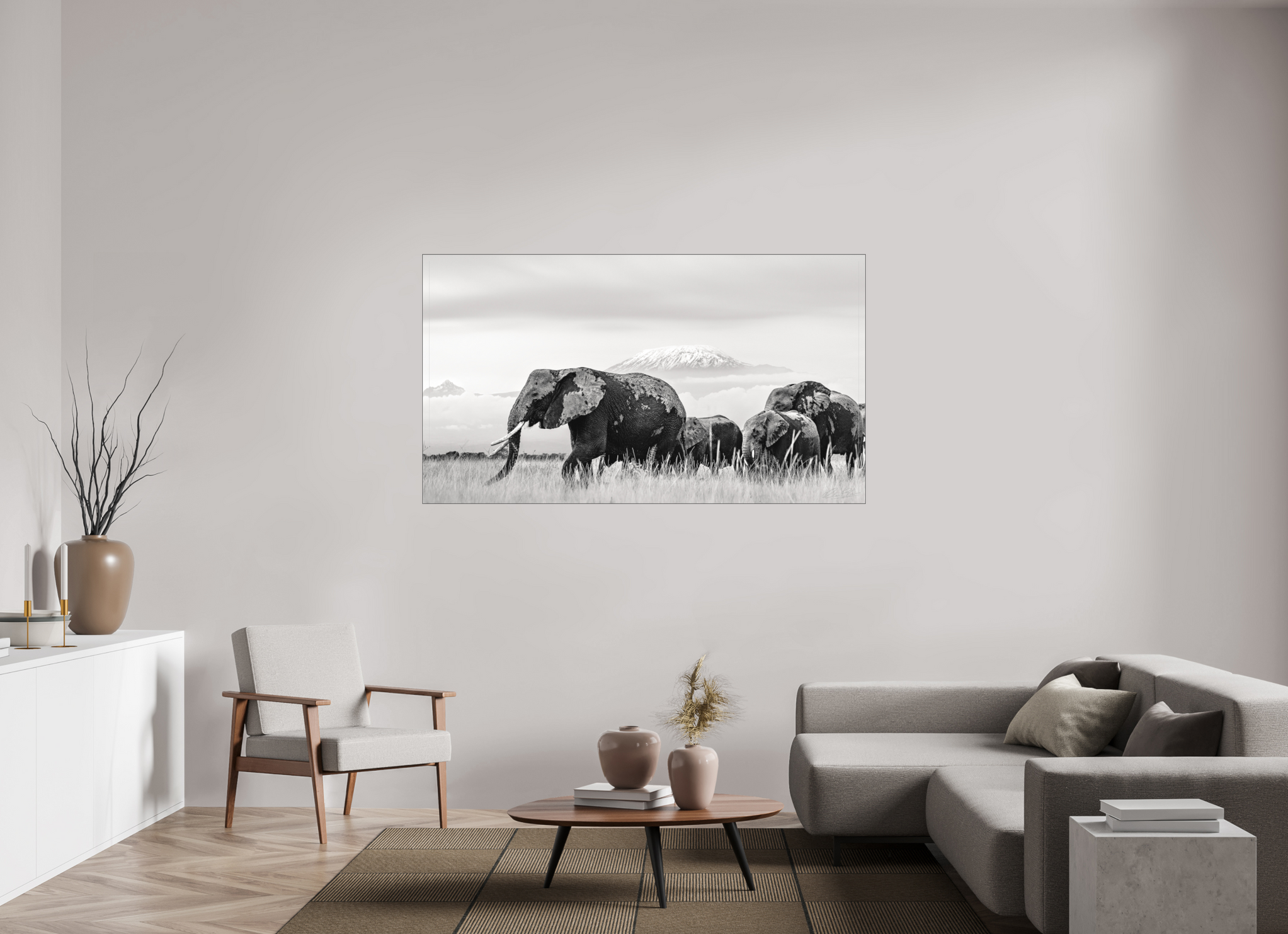 176 x 99 cm, Fine Art Print Under Acrylic - Slimline Aluminium Black Frame Giants
